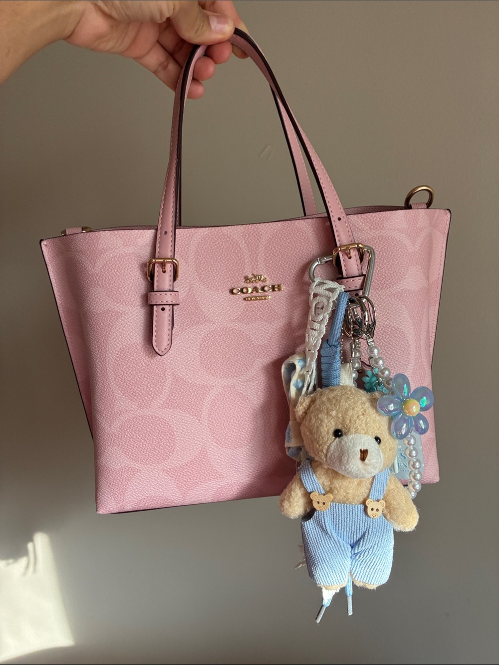 Blue Plush Teddy Tassel Keychain Bag Charm